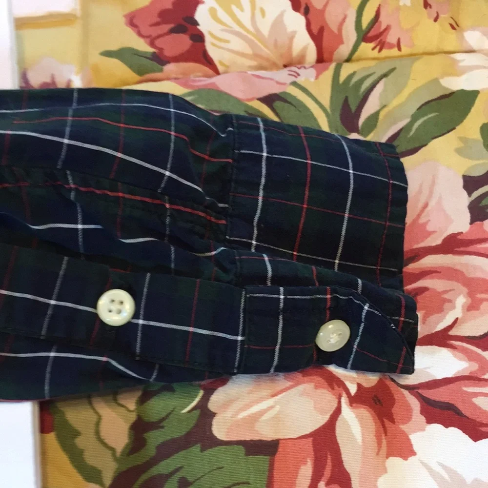 Ralph Lauren  Cotton Plaid Button Down Shirt Size 7